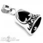 Preview: Edelstahl Biker-Bell Pik-Zeichen mit Flammen Ace of Spade Ride Bell Biker Geschenk